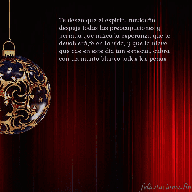 Tarjeta roja con un lujoso juguete de árbol de Navidad Te deseo que el espíritu navideño despeje todas la Tarjeta roja con un lujoso juguete de árbol de Navidad