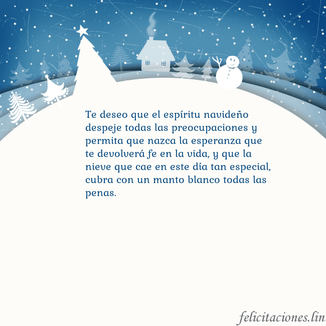 Tarjeta con ciudad blanca Te deseo que el espíritu navideño despeje todas la Tarjeta con ciudad blanca