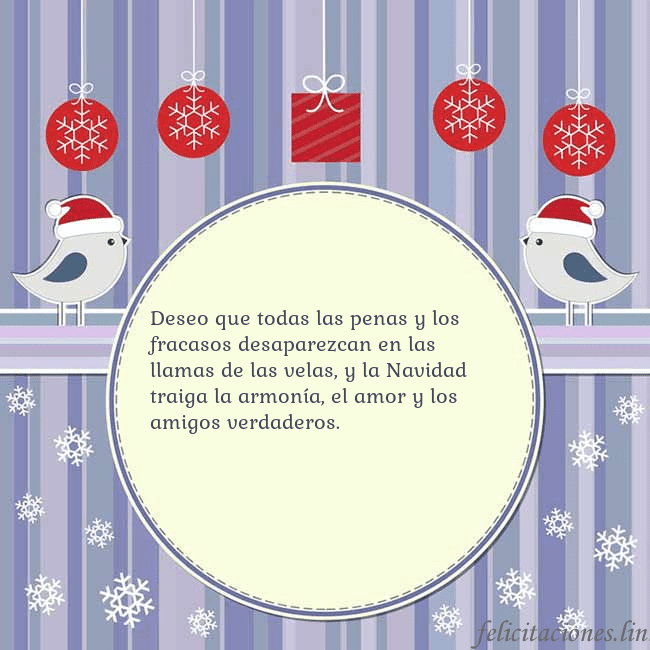 Tarjeta con pájaros navideños