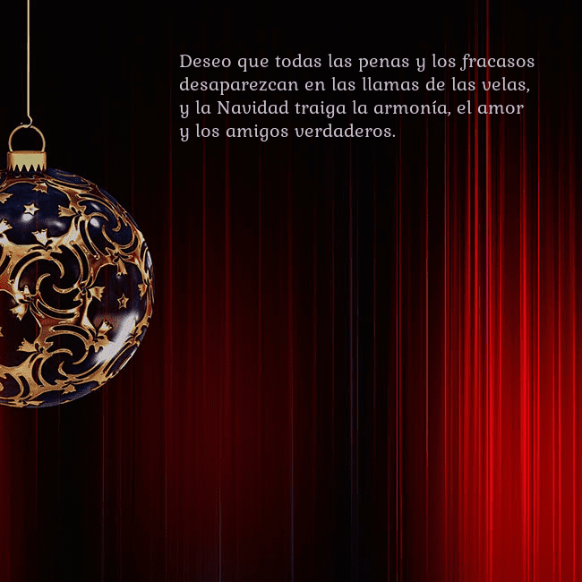 Tarjeta roja con un lujoso juguete de árbol de Navidad