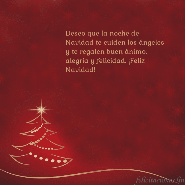 Tarjeta de Navidad roja con árbol de Navidad dorado
