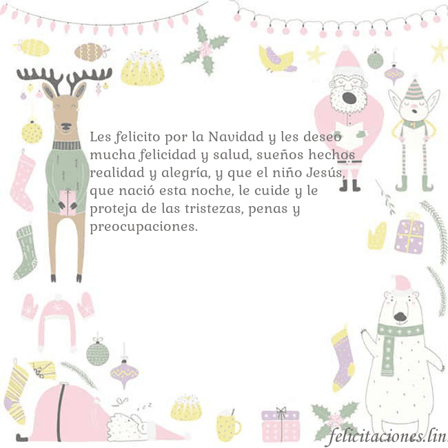 Tarjeta con un ciervo gracioso Les felicito por la Navidad y les deseo mucha feli Tarjeta con un ciervo gracioso