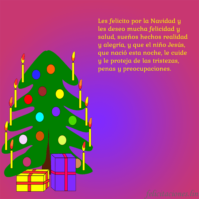 Tarjeta de felicitación brillante con un árbol de Navidad pintado Les felicito por la Navidad y les deseo mucha feli Tarjeta de felicitación brillante con un árbol de Navidad pintado