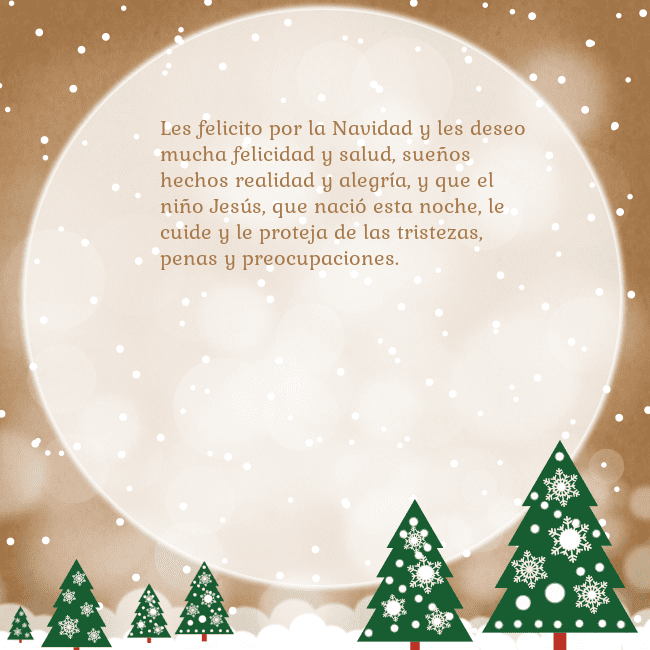 Tarjeta con una gran luna Les felicito por la Navidad y les deseo mucha feli Tarjeta con una gran luna