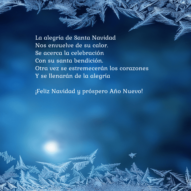 Tarjeta azul con escarcha