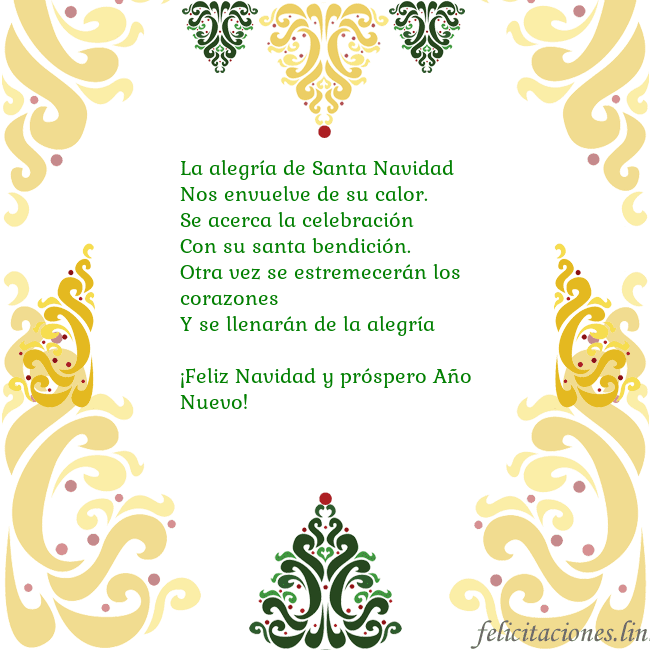 Tarjeta con adornos navideños La alegría de Santa Navidad
Nos envuelve de su ca Tarjeta con adornos navideños