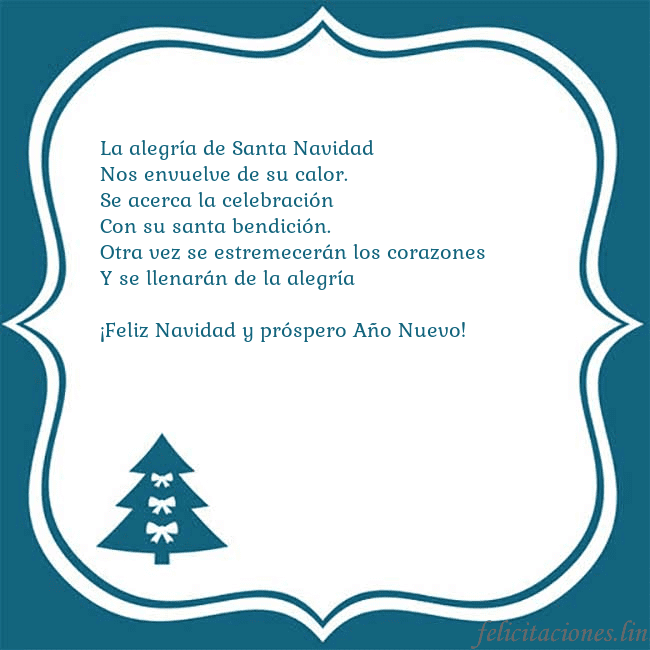 Tarjeta con un árbol de Navidad azul La alegría de Santa Navidad
Nos envuelve de su ca Tarjeta con un árbol de Navidad azul