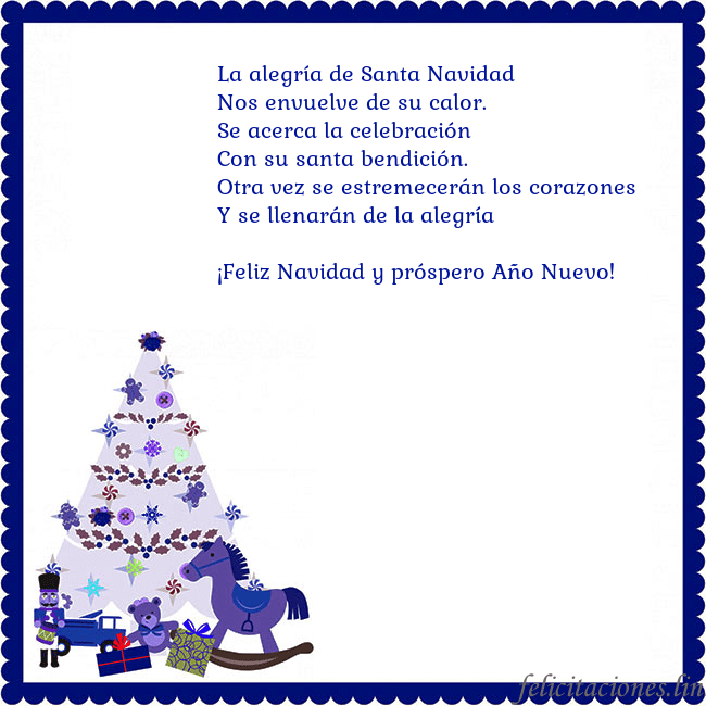 Tarjeta de felicitación con un árbol de Navidad y El Cascanueces La alegría de Santa Navidad 
Nos envuelve de su ca Tarjeta de felicitación con un árbol de Navidad y El Cascanueces