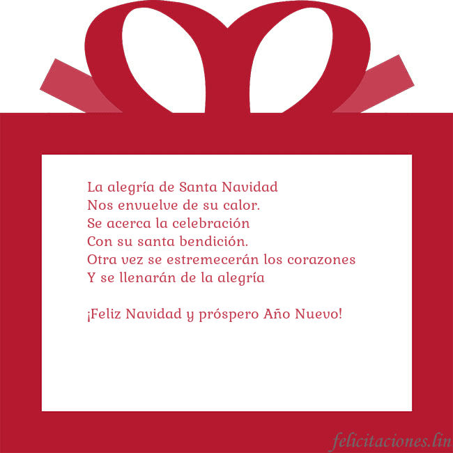 Tarjeta de felicitación - un regalo rojo La alegría de Santa Navidad 
Nos envuelve de su ca Tarjeta de felicitación - un regalo rojo