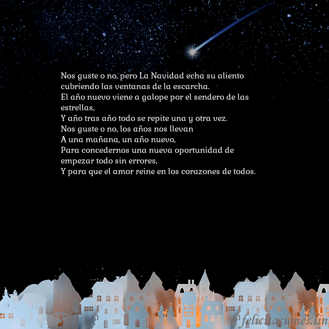 Tarjeta con un cometa Nos guste o no, pero La Navidad echa su aliento
cu Tarjeta con un cometa