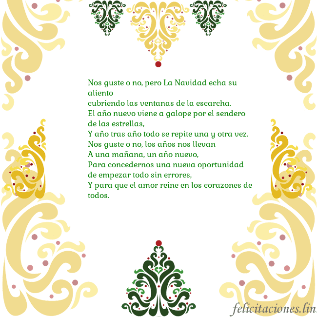 Tarjeta con adornos navideños Nos guste o no, pero La Navidad echa su aliento
cu Tarjeta con adornos navideños
