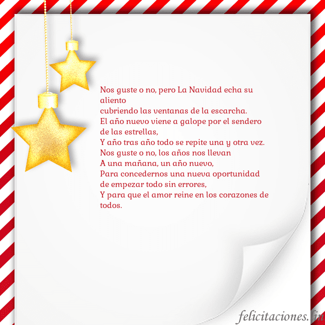 Tarjeta con estrellas doradas Nos guste o no, pero La Navidad echa su aliento
cu Tarjeta con estrellas doradas