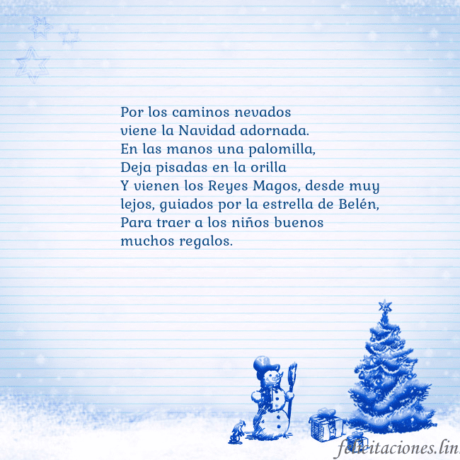 Tarjeta con un muñeco de nieve azul y un árbol de Navidad