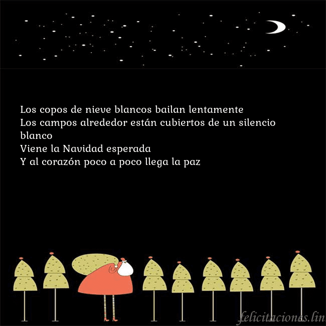 Tarjeta con Papá Noel y árboles de Navidad Los copos de nieve blancos bailan lentamente
Los Tarjeta con Papá Noel y árboles de Navidad