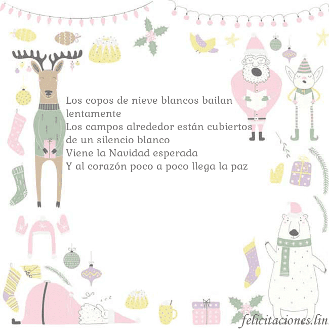 Tarjeta con un ciervo gracioso Los copos de nieve blancos bailan lentamente
Los Tarjeta con un ciervo gracioso