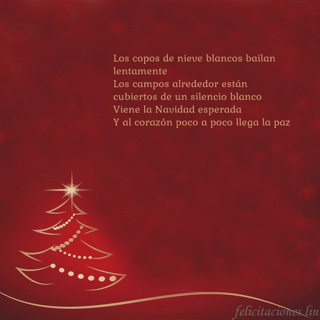 Tarjeta de Navidad roja con árbol de Navidad dorado Los copos de nieve blancos bailan lentamente
Los Tarjeta de Navidad roja con árbol de Navidad dorado