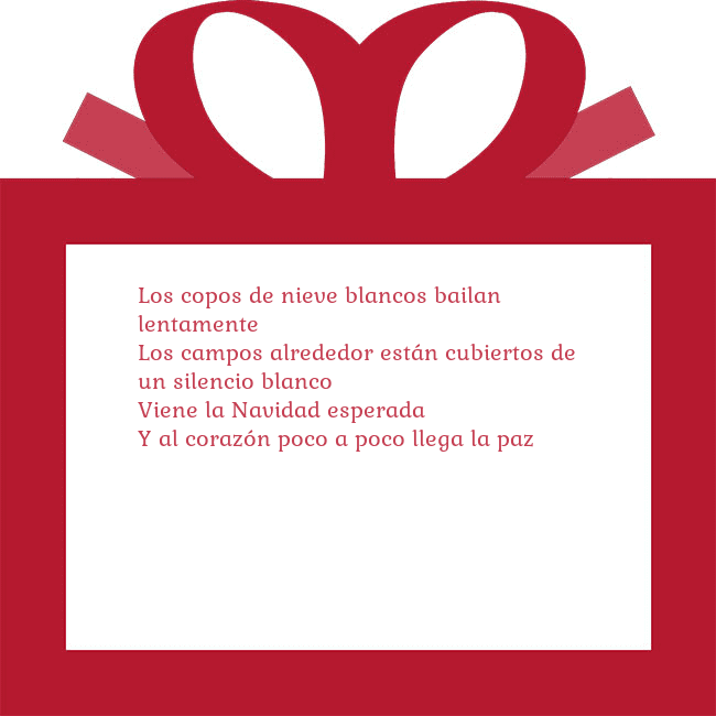 Tarjeta de felicitación - un regalo rojo Los copos de nieve blancos bailan lentamente
Los Tarjeta de felicitación - un regalo rojo