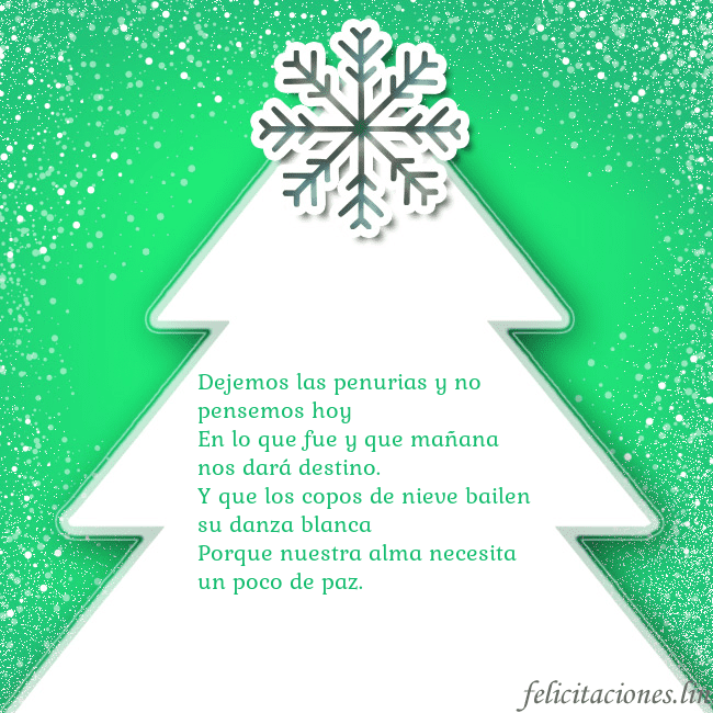 Tarjeta con un gran árbol de Navidad blanco sobre un fondo verde Dejemos las penurias y no pensemos hoy
En lo que f Tarjeta con un gran árbol de Navidad blanco sobre un fondo verde