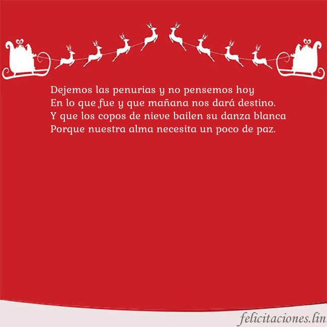 Postal roja con ciervos Dejemos las penurias y no pensemos hoy
En lo que f Postal roja con ciervos