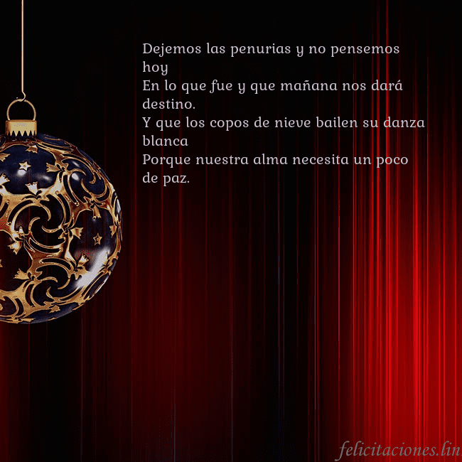 Tarjeta roja con un lujoso juguete de árbol de Navidad Dejemos las penurias y no pensemos hoy
En lo que f Tarjeta roja con un lujoso juguete de árbol de Navidad