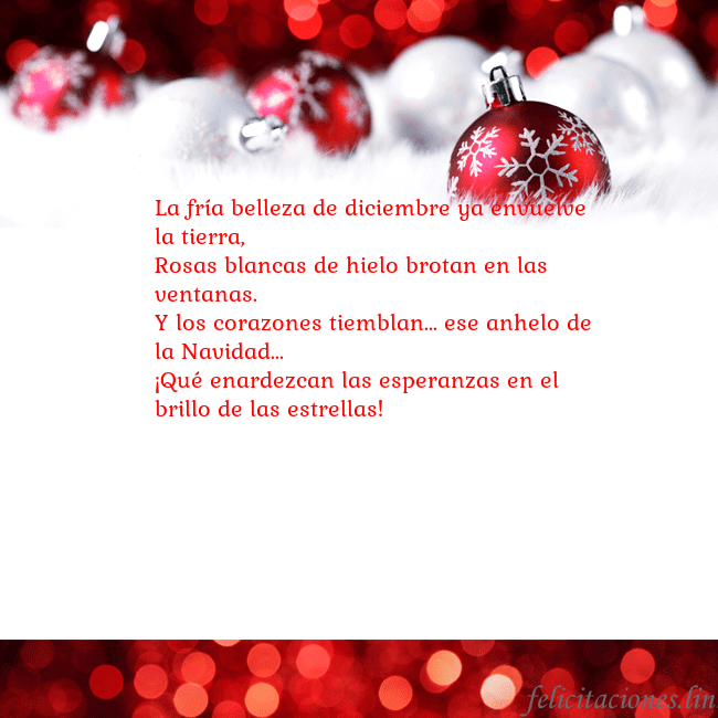 Tarjeta con juguetes de Navidad rojos La fría belleza de diciembre ya envuelve la tierra Tarjeta con juguetes de Navidad rojos