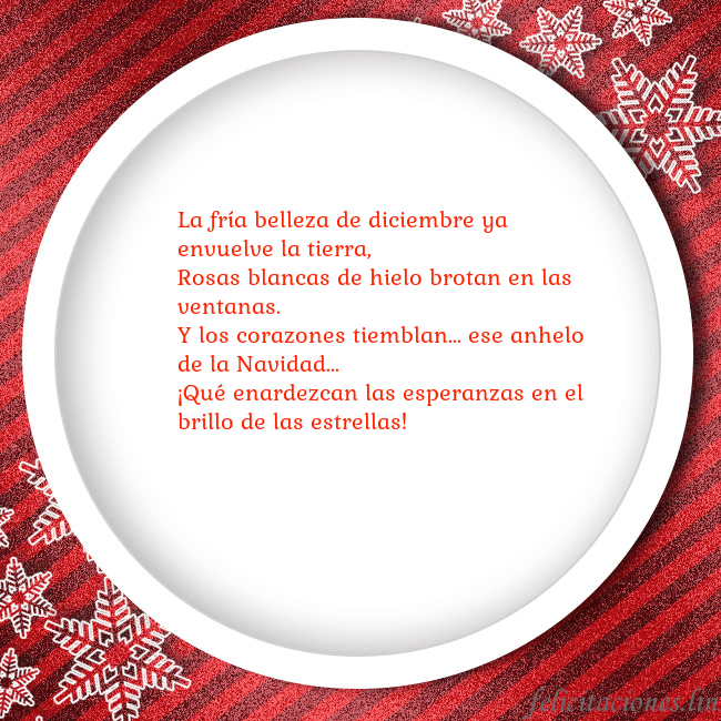 Tarjeta con marco rojo La fría belleza de diciembre ya envuelve la tierra Tarjeta con marco rojo