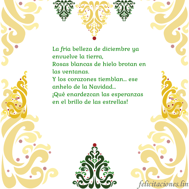 Tarjeta con adornos navideños La fría belleza de diciembre ya envuelve la tierra Tarjeta con adornos navideños