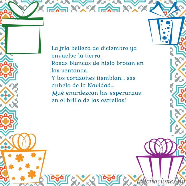 Tarjeta con regalos La fría belleza de diciembre ya envuelve la tierra Tarjeta con regalos