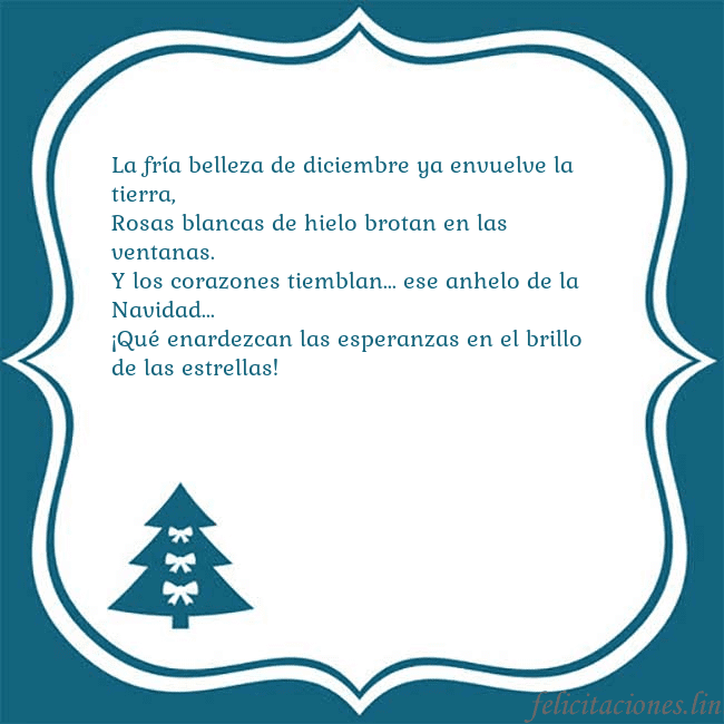 Tarjeta con un árbol de Navidad azul La fría belleza de diciembre ya envuelve la tierra Tarjeta con un árbol de Navidad azul