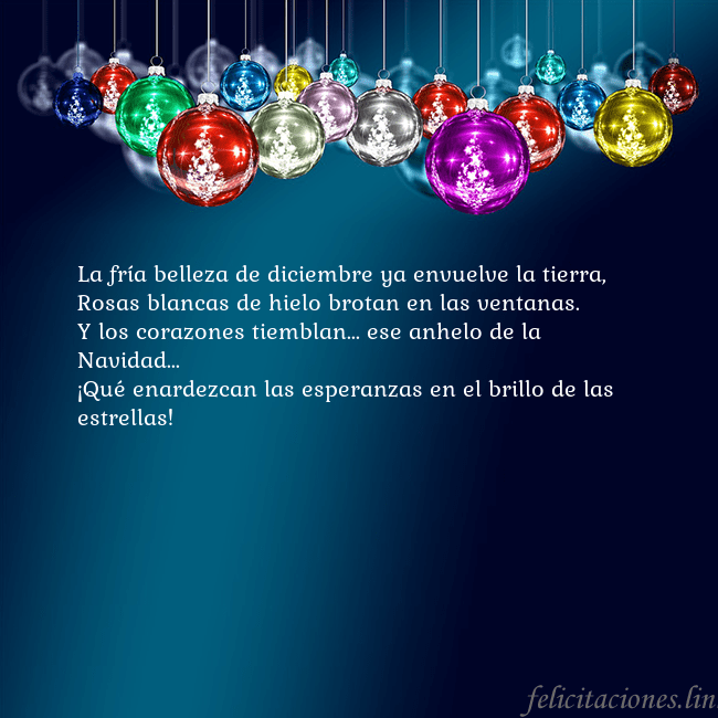 Tarjeta de felicitación azul con juguetes de árbol de Navidad La fría belleza de diciembre ya envuelve la tierra Tarjeta de felicitación azul con juguetes de árbol de Navidad