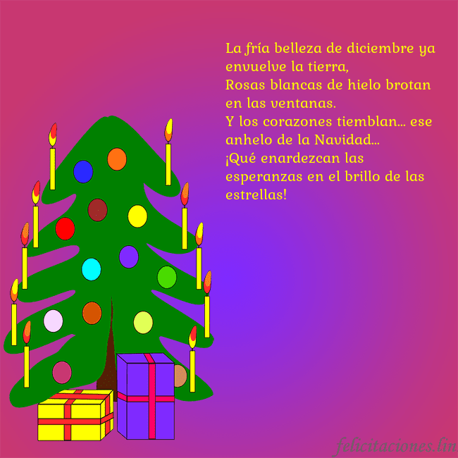 Tarjeta de felicitación brillante con un árbol de Navidad pintado