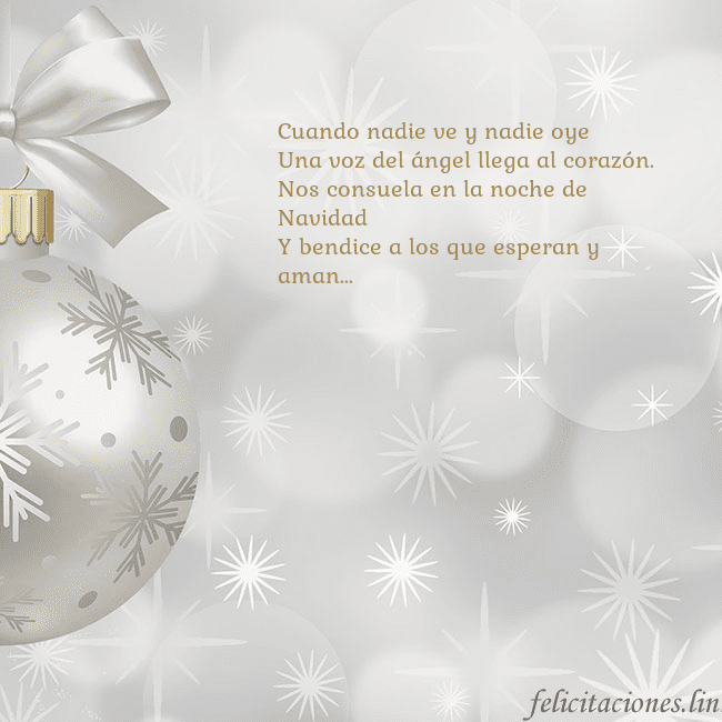 Tarjeta de felicitación con un árbol de Navidad plateado Cuando nadie ve y nadie oye
Una voz del ángel lleg Tarjeta de felicitación con un árbol de Navidad plateado