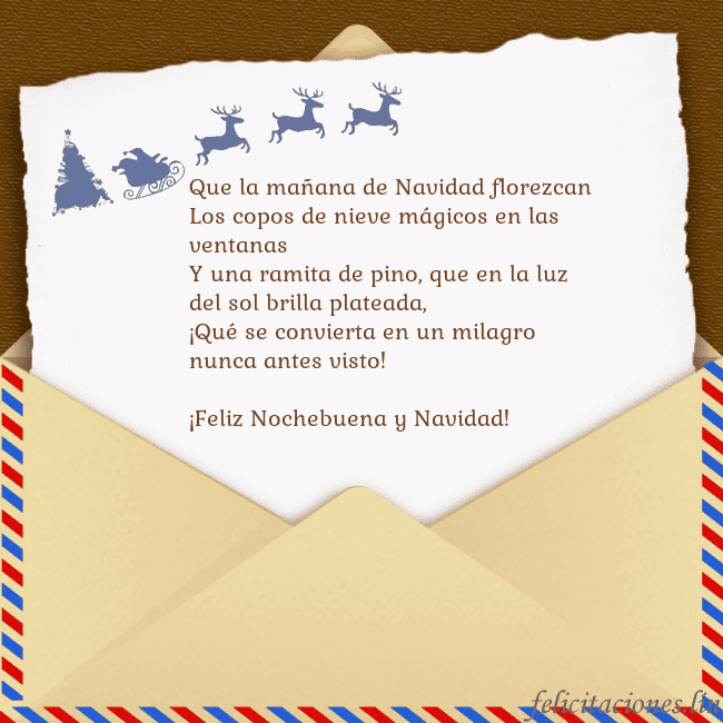 Tarjeta con sobre y ciervo
Que la mañana de Navidad florezcan
Los copos de n Tarjeta con sobre y ciervo