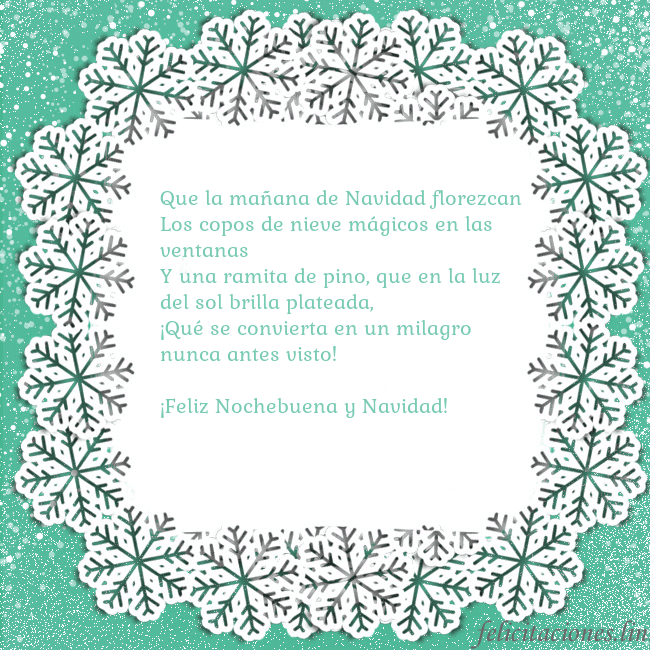 Tarjeta con copos de nieve
Que la mañana de Navidad florezcan
Los copos de n Tarjeta con copos de nieve