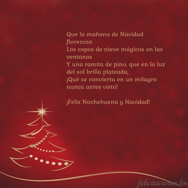 Tarjeta de Navidad roja con árbol de Navidad dorado
Que la mañana de Navidad florezcan
Los copos de n Tarjeta de Navidad roja con árbol de Navidad dorado