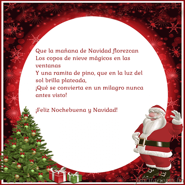 Tarjeta de felicitación con escarcha vieja y regalos
Que la mañana de Navidad florezcan
Los copos de n Tarjeta de felicitación con escarcha vieja y regalos