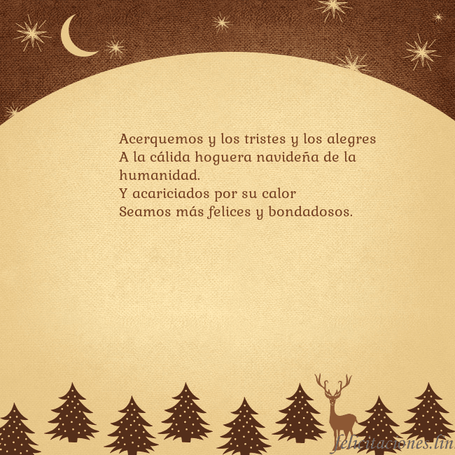 Tarjeta marrón con ciervos y abetos Acerquemos y los tristes y los alegres
A la cálida Tarjeta marrón con ciervos y abetos