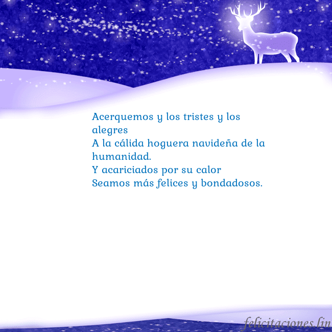 Tarjeta con con nieve y un ciervo brillante Acerquemos y los tristes y los alegres
A la cálida Tarjeta con con nieve y un ciervo brillante