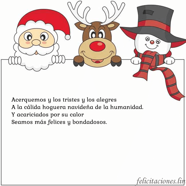 Tarjeta con santa claus, ciervos y monigote de nieve Acerquemos y los tristes y los alegres
A la cálida Tarjeta con santa claus, ciervos y monigote de nieve