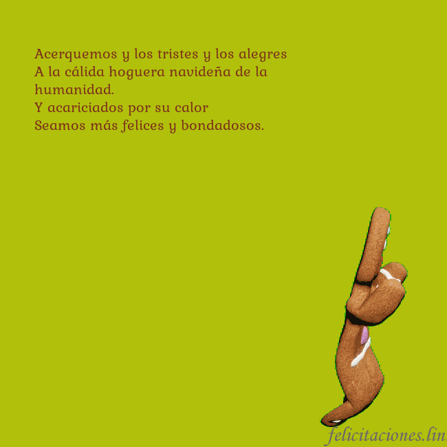 Postal electrónica animada con pan de jengibre bailando Acerquemos y los tristes y los alegres
A la cálida Postal electrónica animada con pan de jengibre bailando