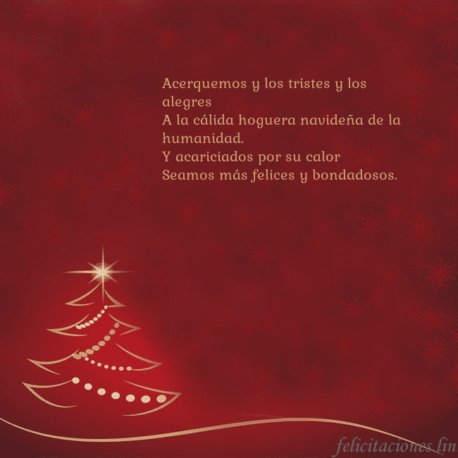 Tarjeta de Navidad roja con árbol de Navidad dorado Acerquemos y los tristes y los alegres
A la cálida Tarjeta de Navidad roja con árbol de Navidad dorado