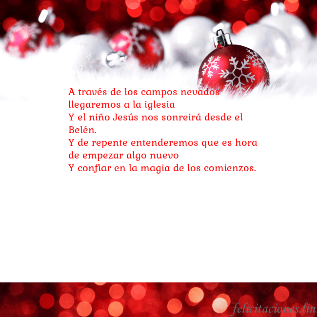 Tarjeta con juguetes de Navidad rojos A través de los campos nevados llegaremos a la igl Tarjeta con juguetes de Navidad rojos