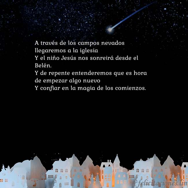 Tarjeta con un cometa A través de los campos nevados llegaremos a la igl Tarjeta con un cometa
