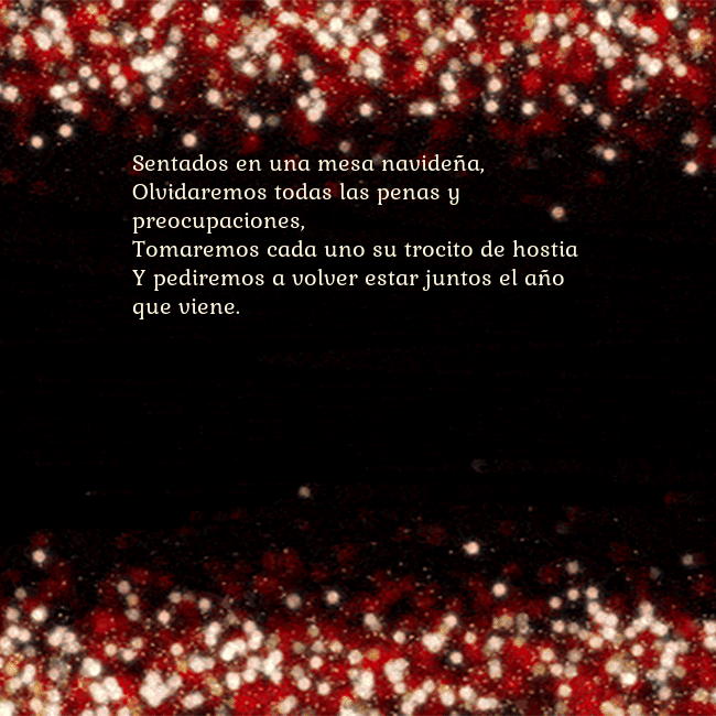 Postal animada intermitente negro-rojo Sentados en una mesa navideña,
Olvidaremos todas l Postal animada intermitente negro-rojo