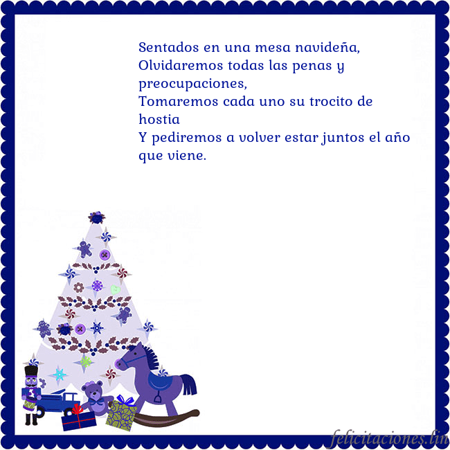 Tarjeta de felicitación con un árbol de Navidad y El Cascanueces Sentados en una mesa navideña,
Olvidaremos todas l Tarjeta de felicitación con un árbol de Navidad y El Cascanueces