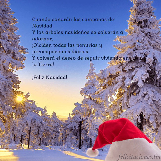 Tarjetas electrónicas de Navidad con bosque nevado Cuando sonarán las campanas de Navidad
Y los árbol Tarjetas electrónicas de Navidad con bosque nevado