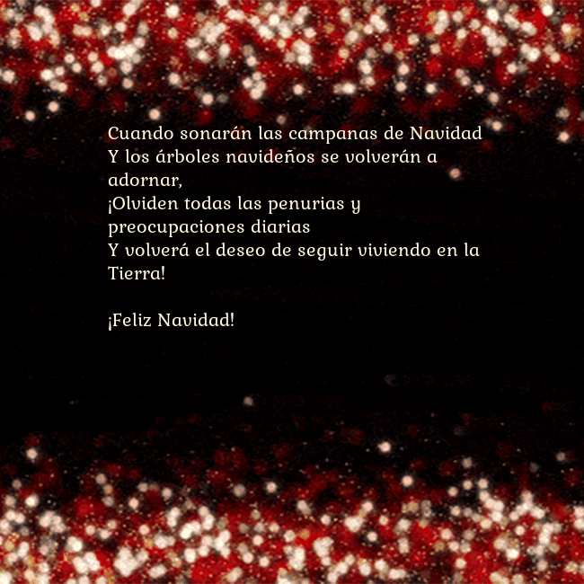 Postal animada intermitente negro-rojo Cuando sonarán las campanas de Navidad
Y los árbol Postal animada intermitente negro-rojo