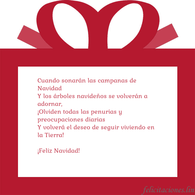 Tarjeta de felicitación - un regalo rojo Cuando sonarán las campanas de Navidad
Y los árbol Tarjeta de felicitación - un regalo rojo