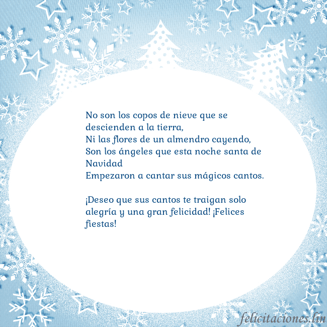 Tarjeta con abetos y copos de nieve