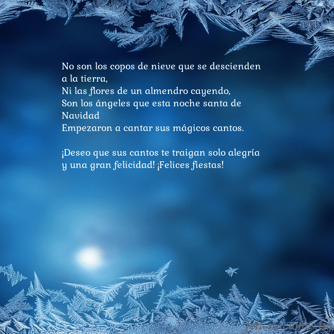 Tarjeta azul con escarcha No son los copos de nieve que se descienden a la t Tarjeta azul con escarcha